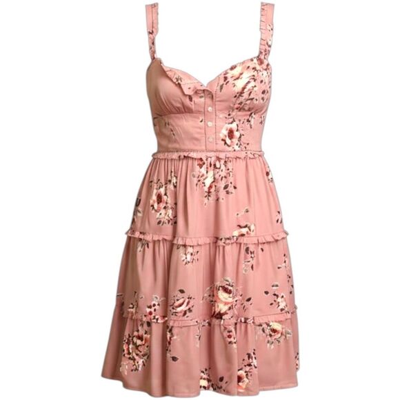 Lucky Brand Floral Dress in Pink -Size Large EUC $98 Retail - Picture 3 of 7